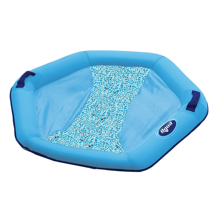 Aqua-Leisure Hex Lounge Chair Pool Float for Adults, Blue, Weight Capacity 250 lbs. | Walmart (US)