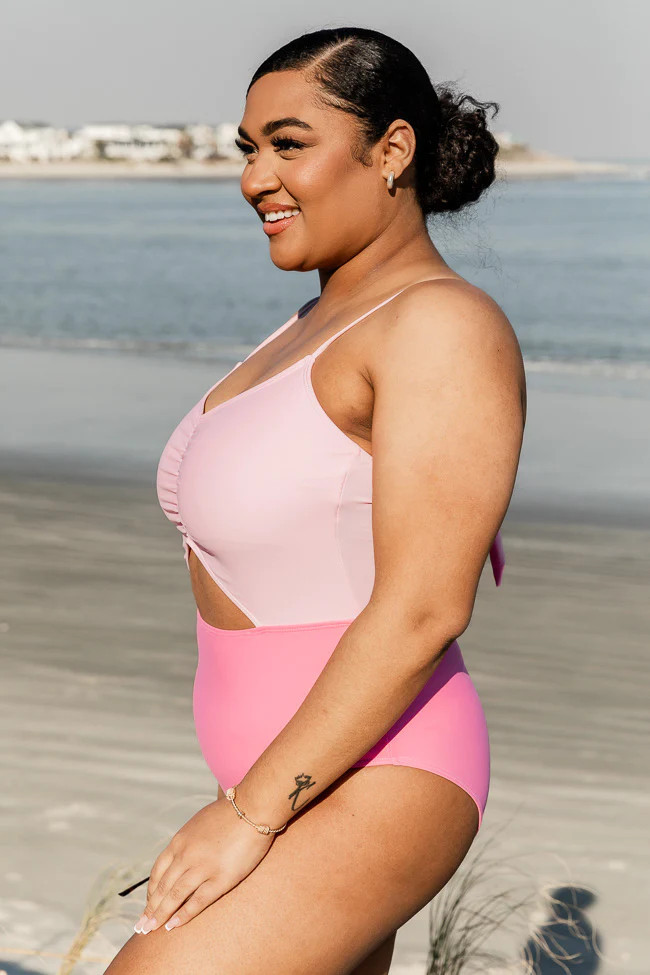 Ocean Dip Pink Cut-Out One Piece Swimsuit | Pink Lily