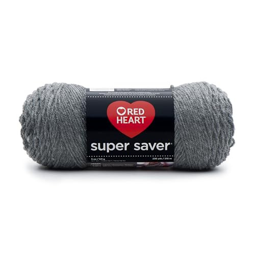 RED HEART Super Saver Yarn, Grey Heather | Amazon (US)