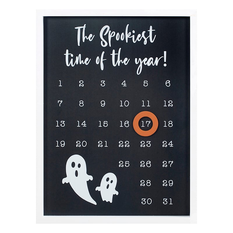 Homespun Halloween Framed Halloween Magnet Calendar, 12x16 | At Home