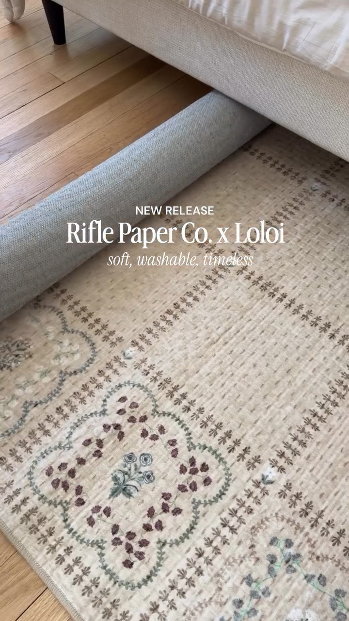 The new @riflepaperco x @loloirugs orchard rug collection just launched, and I knew it had to go in my daughter’s room. ✨🩵

It has that soft, vintage feel with the prettiest little details, but still works so effortlessly with her coastal vibe room. 

It’s their first-ever washable rug collection, which makes it even better and so much easier to keep up with in a high-traffic space. 🙌

#loloirugs #washablerugs #founditonamazon 
#coastalbedroom #neutralhome

#LTKSaleAlert #LTKHome