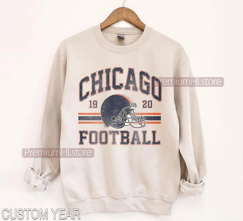 Vintage Chicago Football Sweatshirt Tshirt, Chicago Football Fan Tee, Retro Football T-shirt, Ame... | Etsy (US)