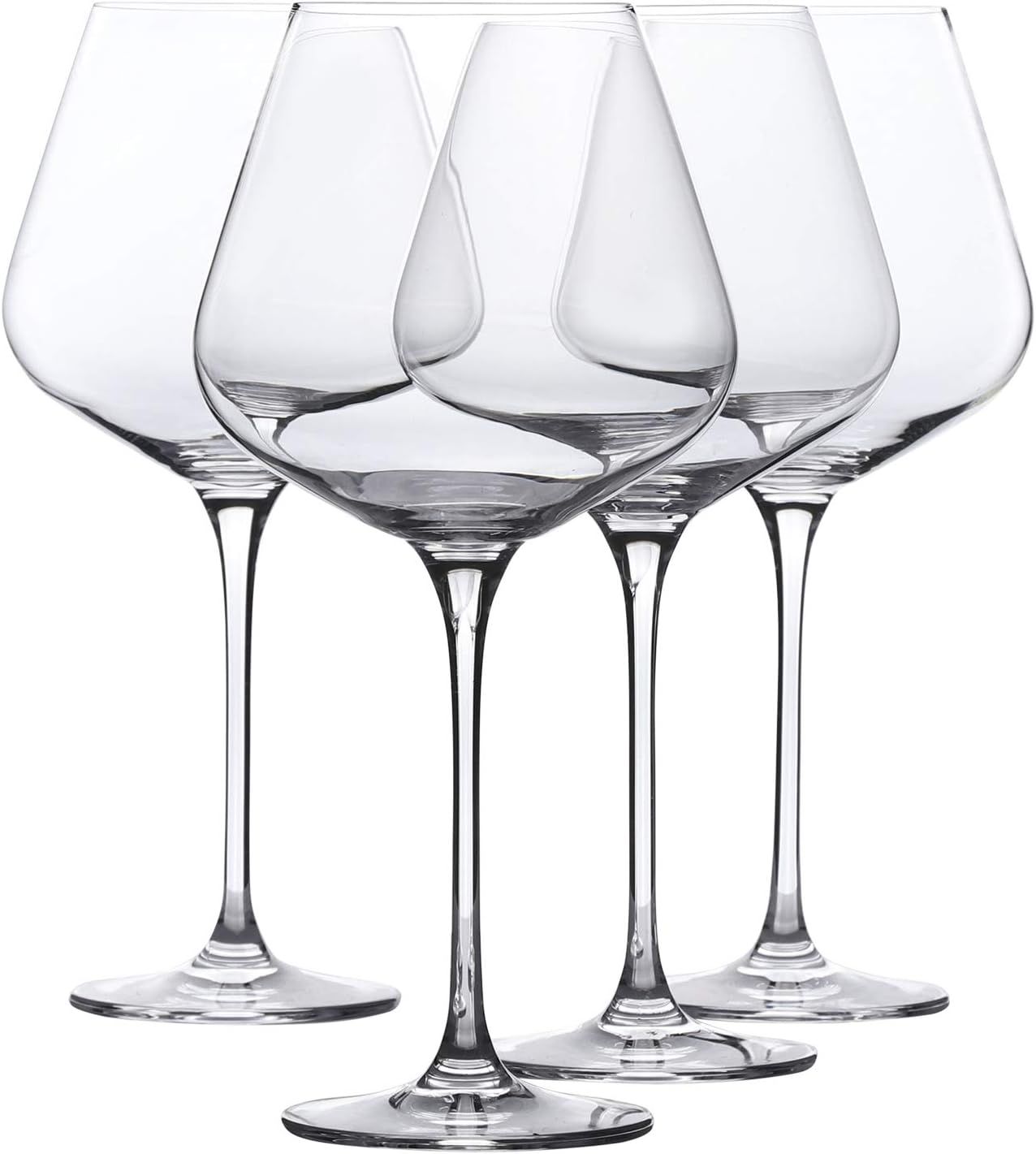 WHOLE HOUSEWARES | Wine Glasses Set of 4 | Hand Blown Italian Style Crystal Clear Glass with Stem... | Amazon (US)