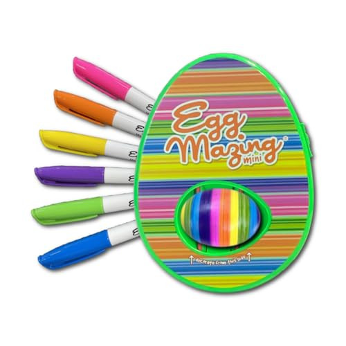 EggMazing Easter Egg Mini Decorator Kit Arts and Crafts Set - Includes Egg Decorating Spinner and 6 Markers - Ages 3 and Up [Packaging May Vary] | Amazon (US)