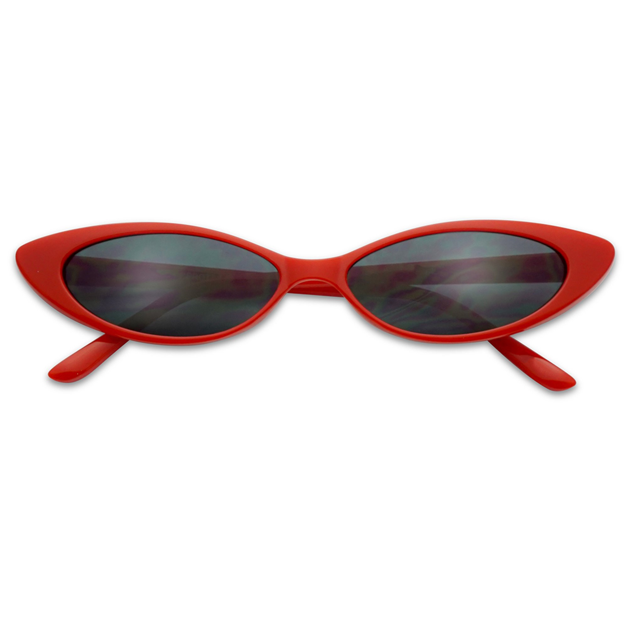 SunglassUP Mini Vintage 90s Skinny Cat Eye Retro Sunglasses - Red Frame | Walmart (US)
