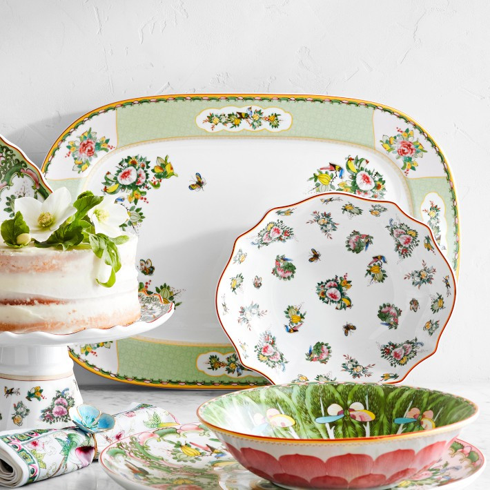 Famille Rose Rectangular Platter, Green Rim | Williams-Sonoma