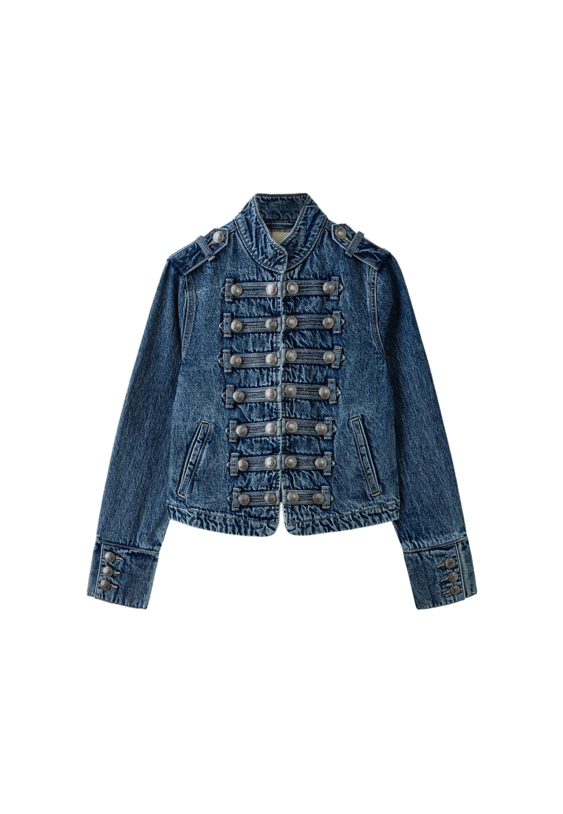 100% cotton buttoned denim jacket - Women's fashion | Stradivarius United Kingdom | Stradivarius (UK)