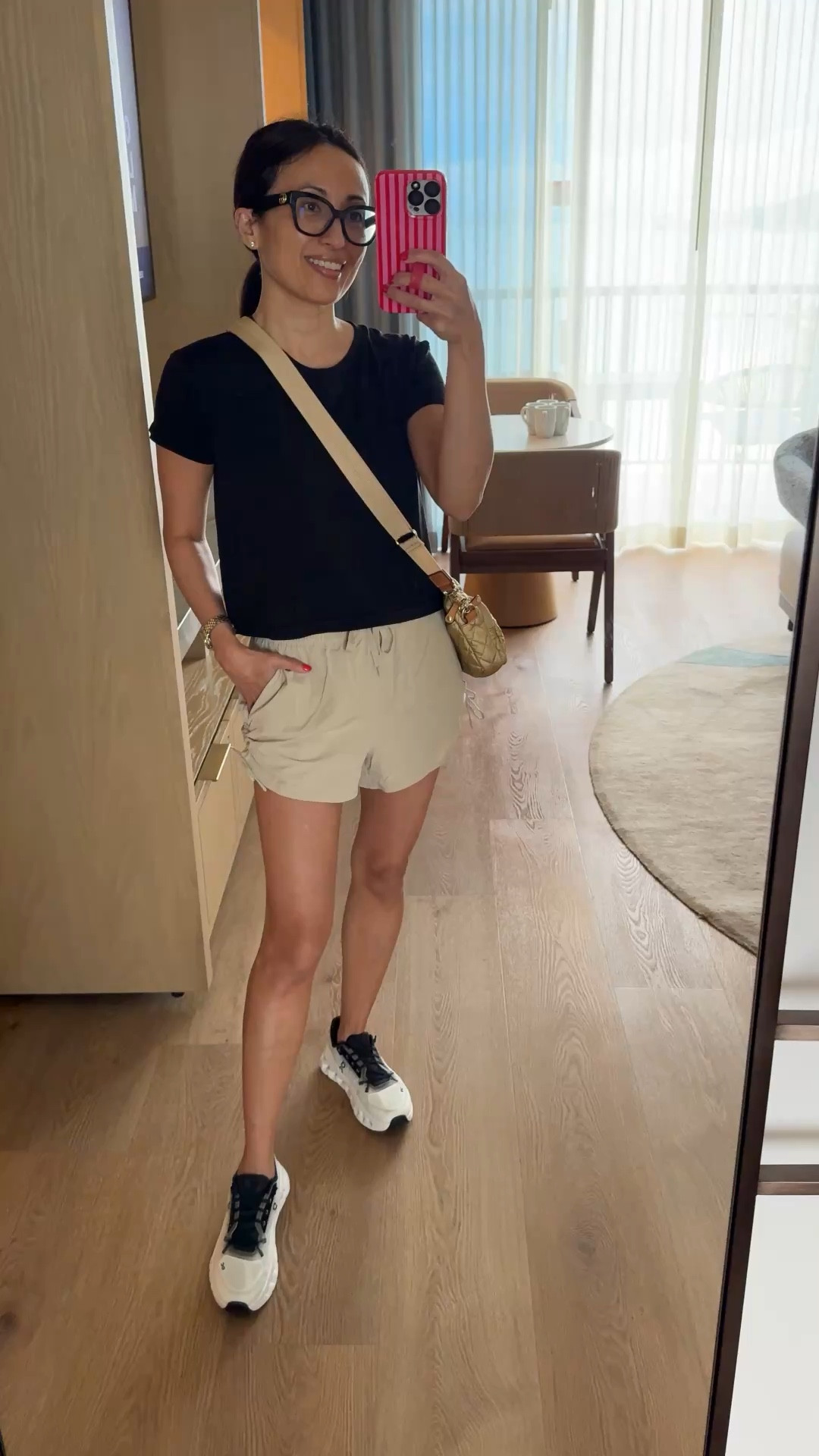 Active wear. Sport shorts. 
New update on one of my favorite actuve shorts. Side ruching with the ties is so cute. True to size. Comfy wide waistband. 
On sale for around $37 in this exact color. 
I wore this outfit on vacation for morning coffee walks and for active adventure days. 
Favorite travel sneakers walking shoes true to size. Elastic laces for easy on and off
Crossbody bag. Travel bag. Camera bag style is great for travel or everyday essentials. 
Linking a similar athleisure top  

#LTKOver40 #LTKTravel #LTKActive