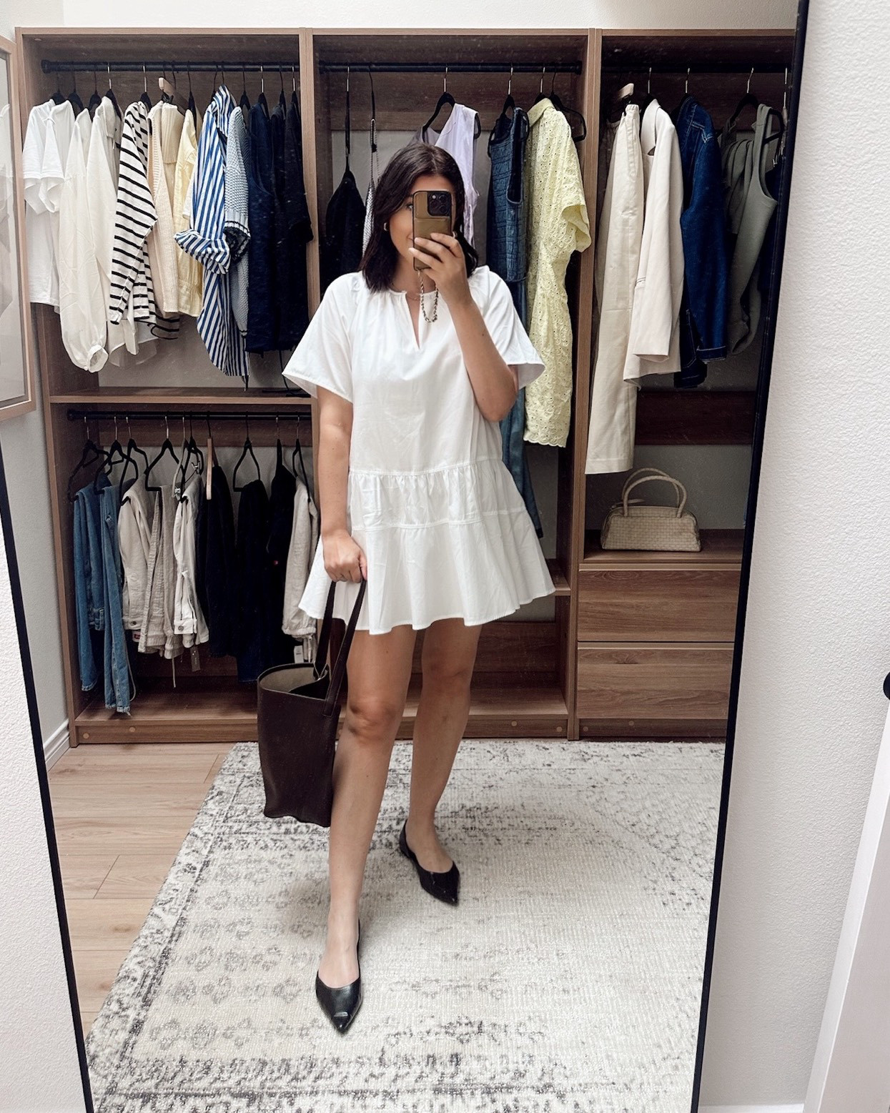 My dress is 30% off at J.Crew! I'm in the medium, size up of ra looser fit but overall it's a boxy fit besides at the chest.  

 