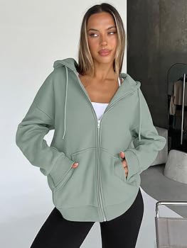Trendy Queen Womens Zip Up Hoodies 2026 Oversized Sweatshirt | Amazon (US)