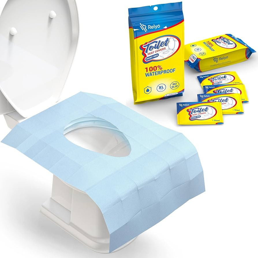 20 Pack XL Disposable Toilet Seat Covers – Waterproof Toilet Cover Sheets with Adhesive Tabs fo... | Amazon (US)