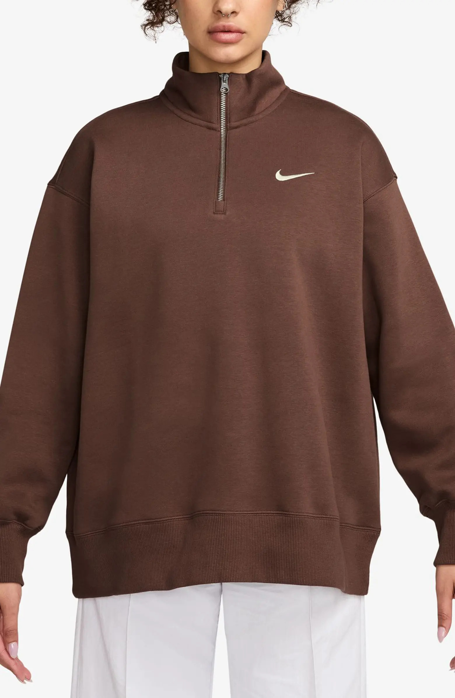 Sportswear Phoenix Oversize Fleece Quarter Zip Top | Nordstrom