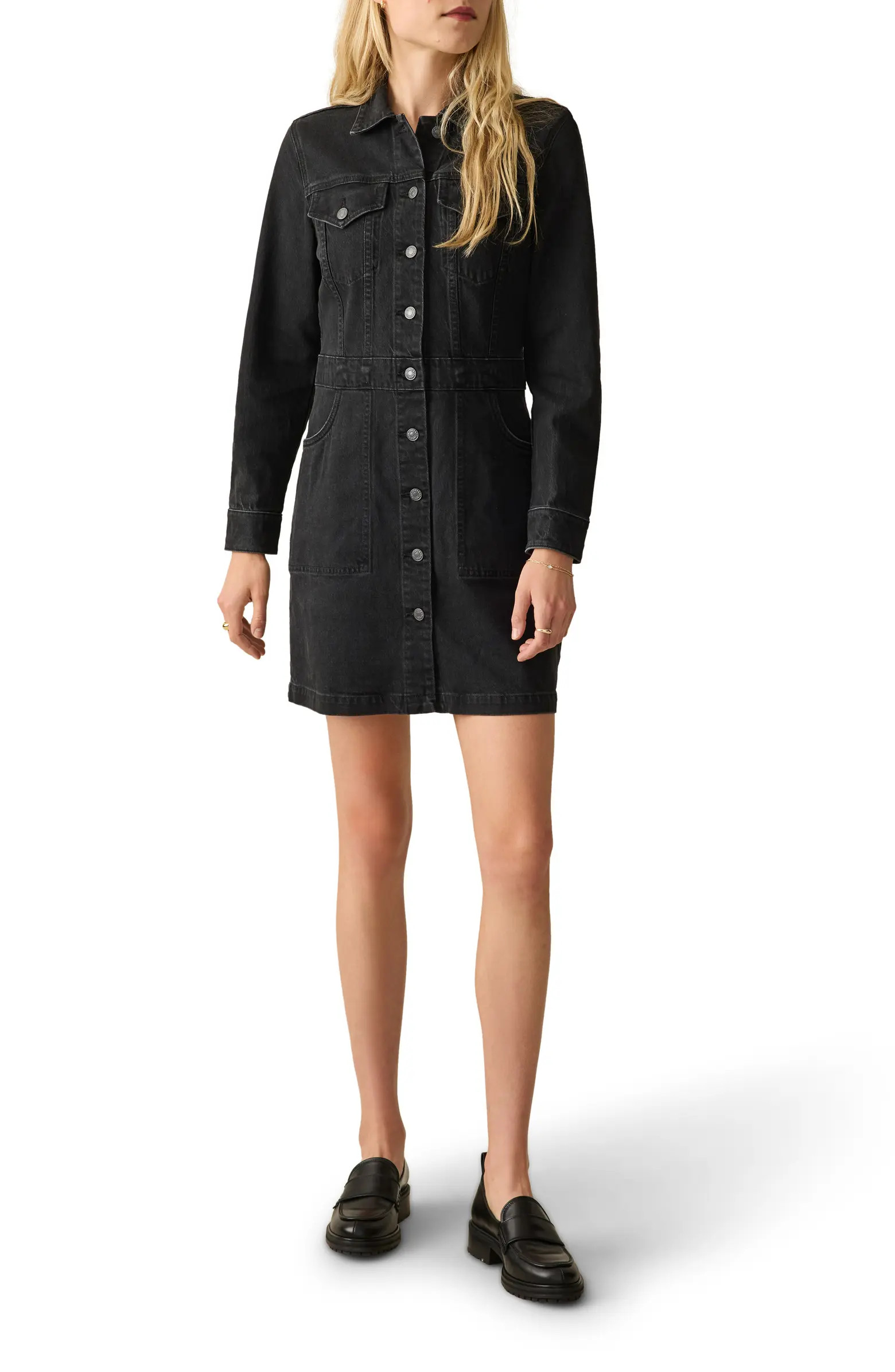 Faherty Michelle Long Sleeve Denim Mini Shirtdress | Nordstrom | Nordstrom