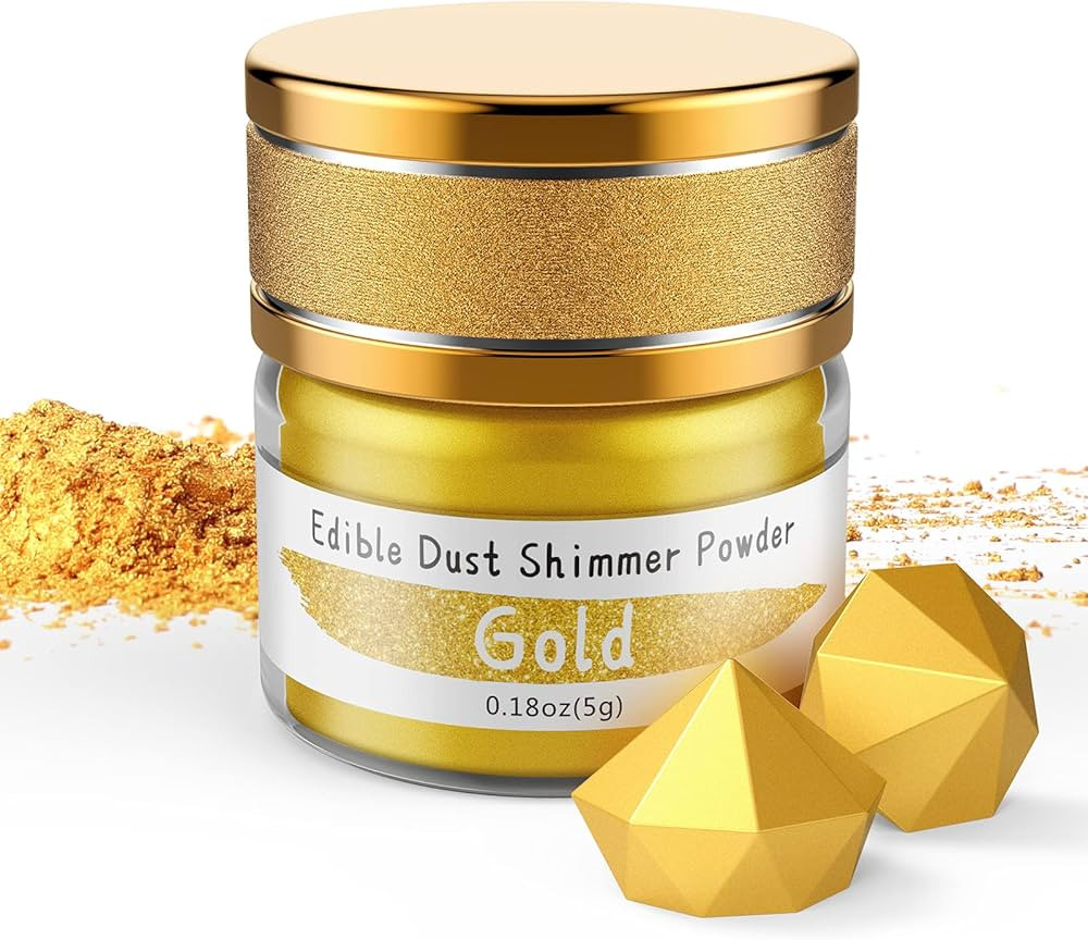 Jelife Edible Gold Luster Dust - 5 Grams Food Grade Cake Dust Shimmer Powdered, Flavorless Metall... | Amazon (US)