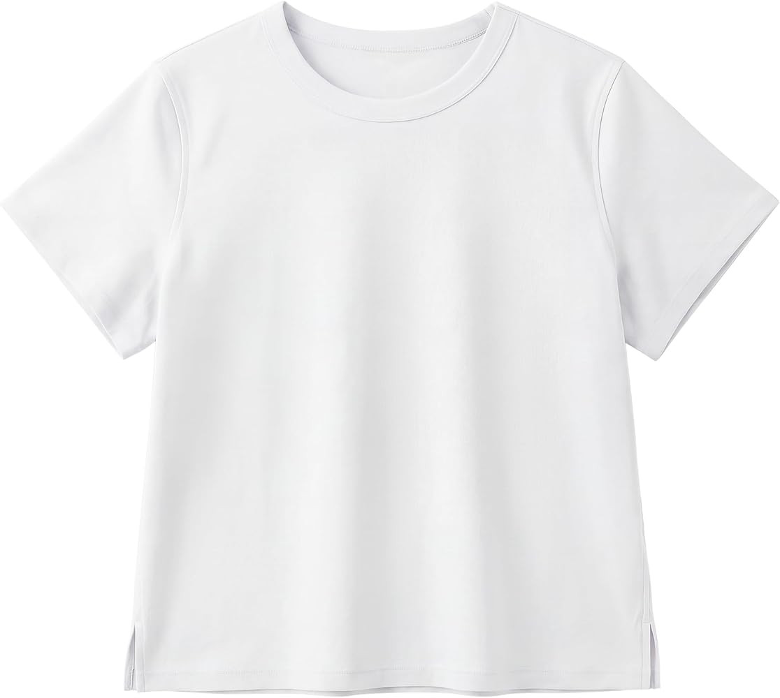 Stelle Women's Cotton T-Shirts Crewneck Short Sleeve Basic Tees Summer Casual Solid Crop Tops | Amazon (US)