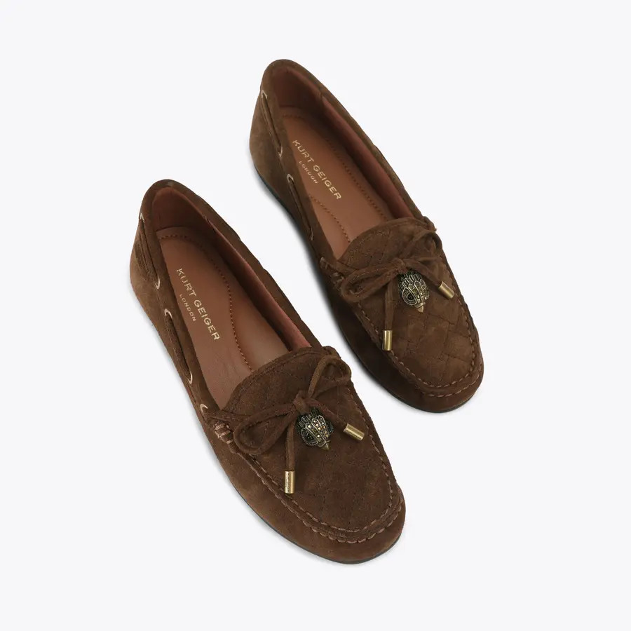 EAGLE MOCCASIN Brown Suede Slip On Loafer by Kurt Geiger London | Kurt Geiger US