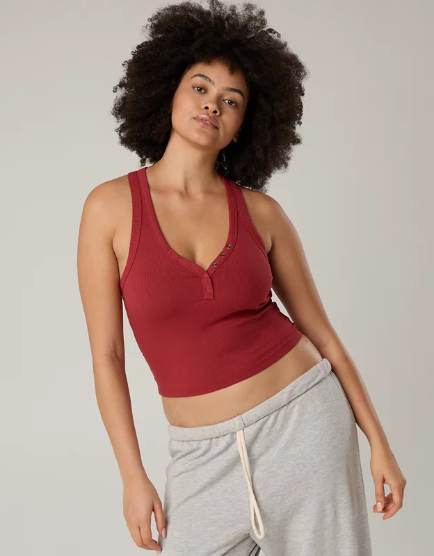 OFFLINE By Aerie Thumbs Up Heavyweight Henley Tank Top | Aerie
