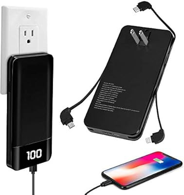 10000mAh Portable Charger Power Bank for iPhone Andriod, 4 Output 2 Input External Battery Pack w... | Amazon (US)