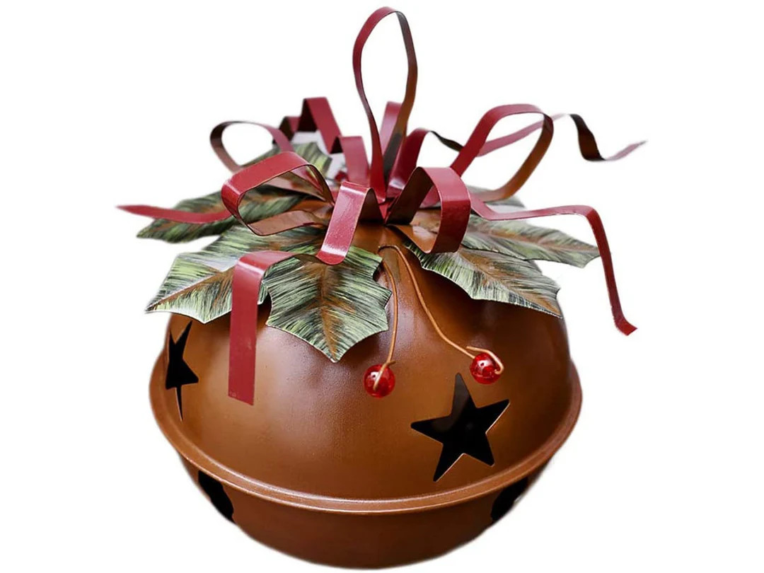 Large Christmas Jingle Bell Decoration, 4.5 X 5.5 Inch Rustic Red Jingle Bell Hanging Christmas T... | Etsy (US)