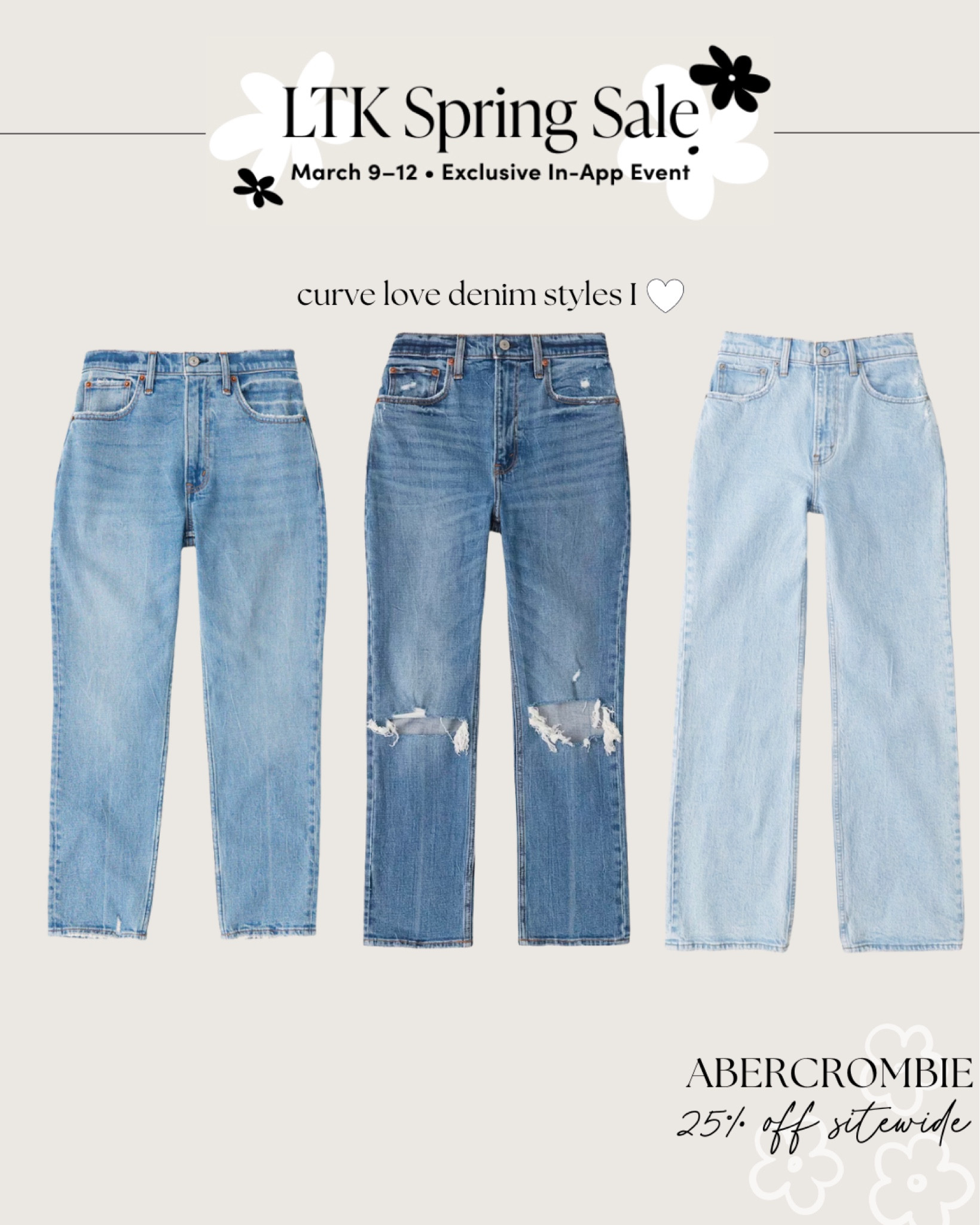 25% off Abercrombie!! LTK Spring Sale!

Abercrombie curve love jeans, spring outfit inspo, high waist denim

#LTKSale #LTKunder100 #LTKFind