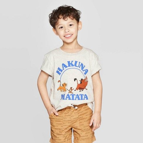 Toddler Boys' The Lion King Hakuna Matata Short Sleeve T-Shirt - Beige | Target