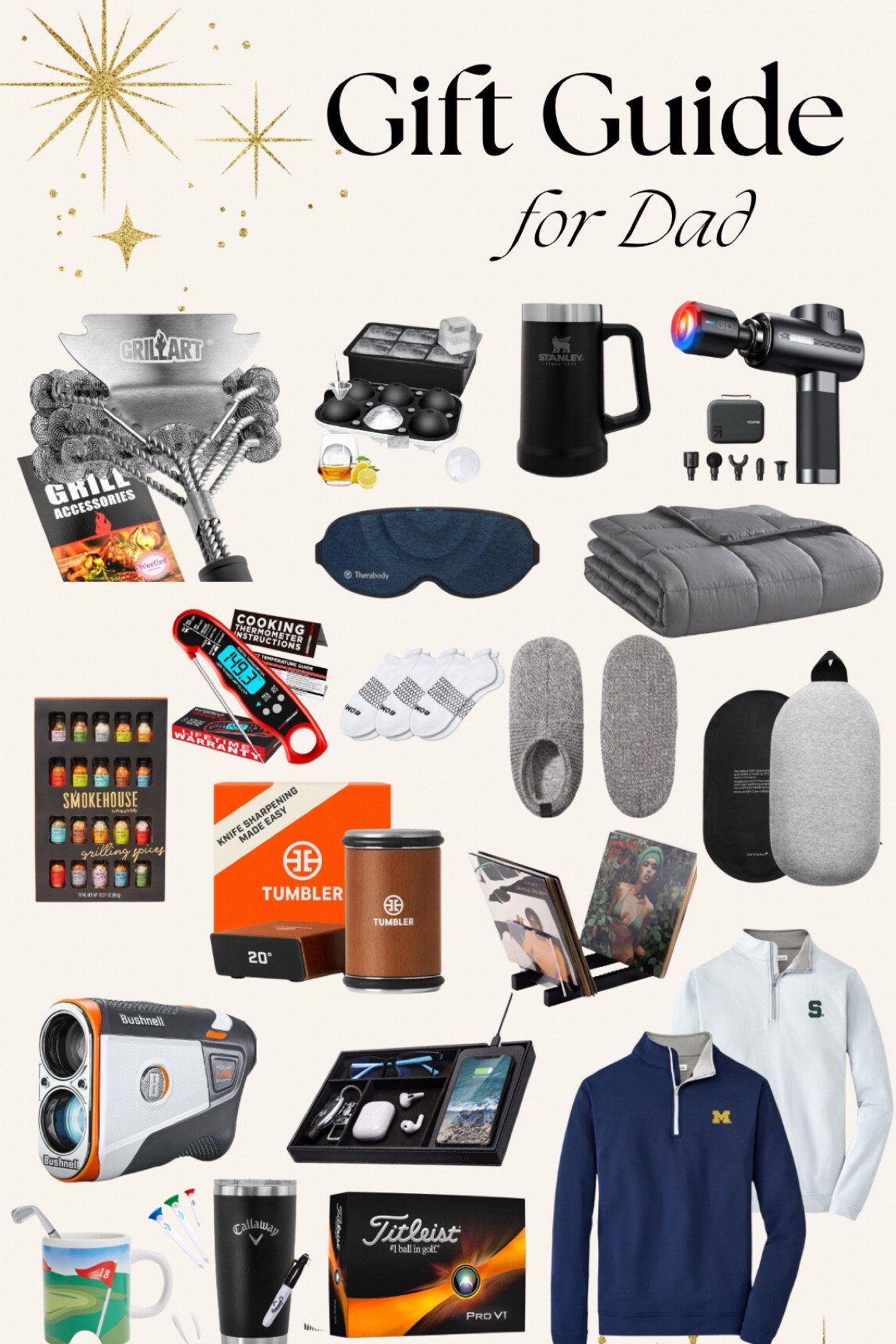 Gifts for Dad: cozy gifts, golf, college, drinks, grilling and more. 

#christmas #giftguide #giftsforhim #giftsfordad #giftideas 

#LTKActive #LTKGiftGuide #LTKMens