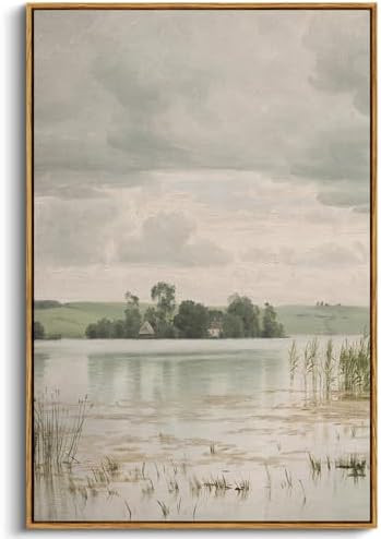 InSimSea Framed Canvas Prints Art Vintage Decor, Countryside Lakeside Landscape Paintings, Large ... | Amazon (US)