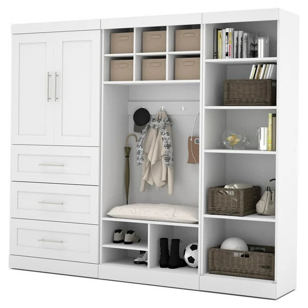 Pur by Bestar 97" Mudroom Storage kit in White | Walmart (US)