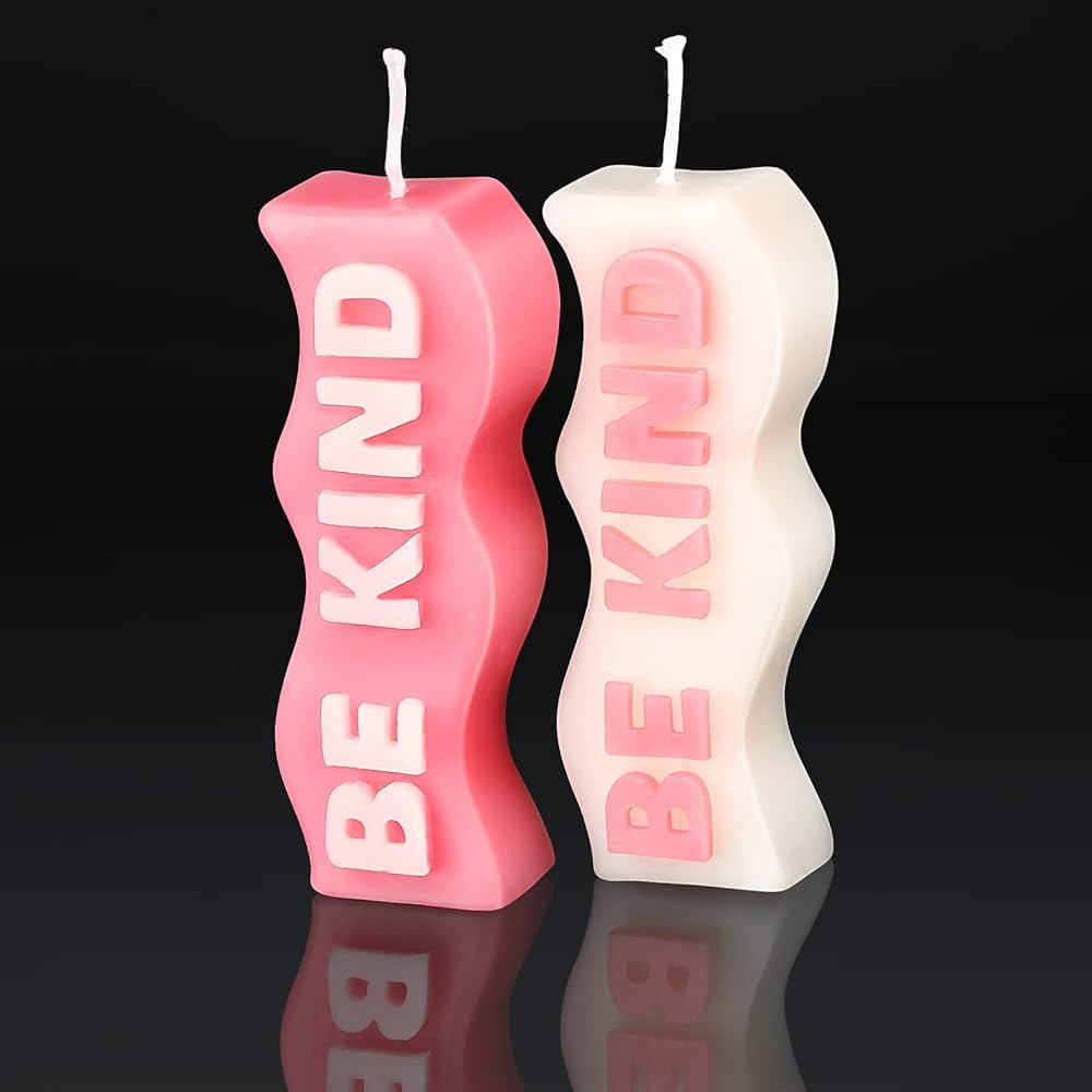 Coume 2 Pieces Aesthetic Shaped Candles Wavy Word Candle Atmosphere Trendy Minimalist Inspiration... | Amazon (US)