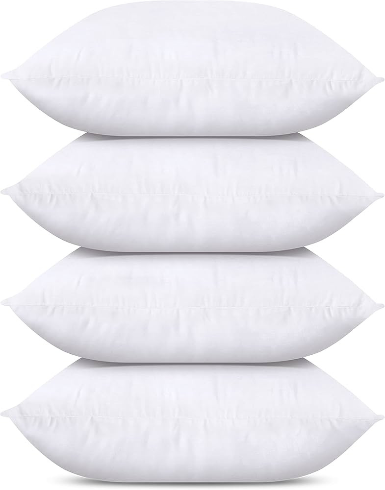 Utopia Bedding Throw Pillows (Set of 4, White), 20 x 20 Inches Pillows for Sofa, Bed and Couch De... | Amazon (US)