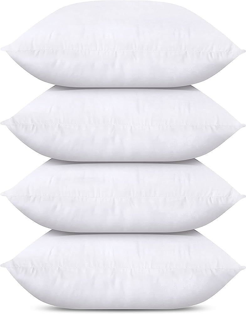 Utopia Bedding Throw Pillows (Set of 4, White), Pillows for Sofa, Bed and Couch Decorative Stuffe... | Amazon (US)