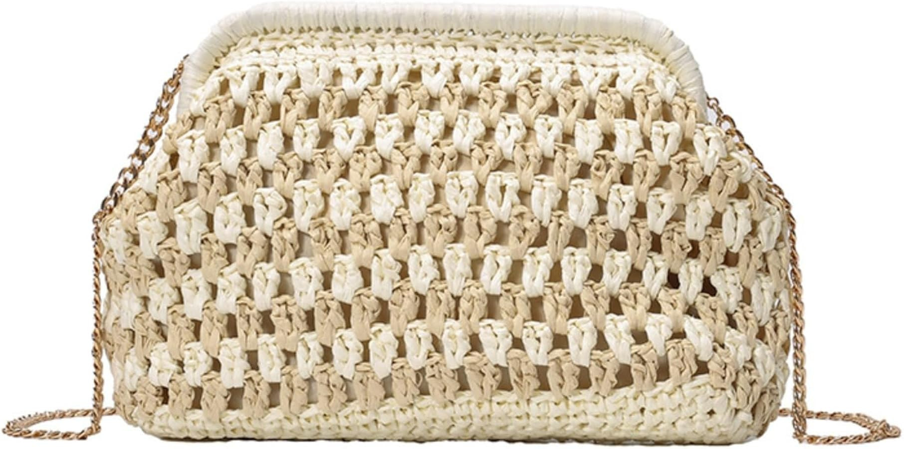Summer Straw Clutch Purses, Cloud Dumpling Handbag,Beach Woven Bag,Women Crossbody Shoulder bag f... | Amazon (US)