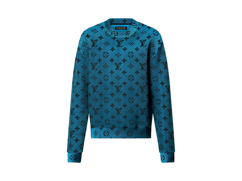 Men's Louis Vuitton Iridescent Monogram Sweatshirt in Black/Blue | StockX