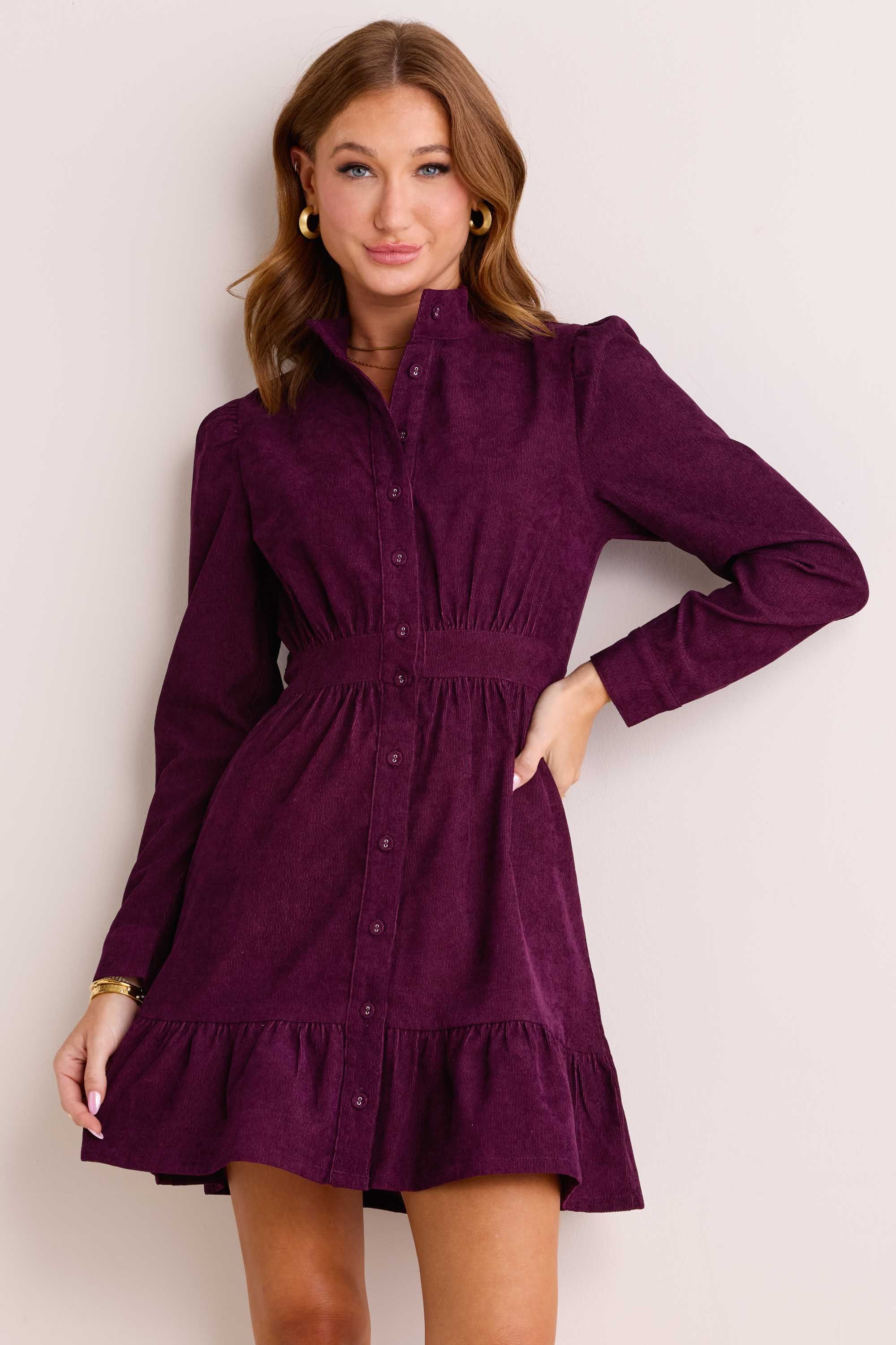 Elizabeth Dress- Eggplant | Avara