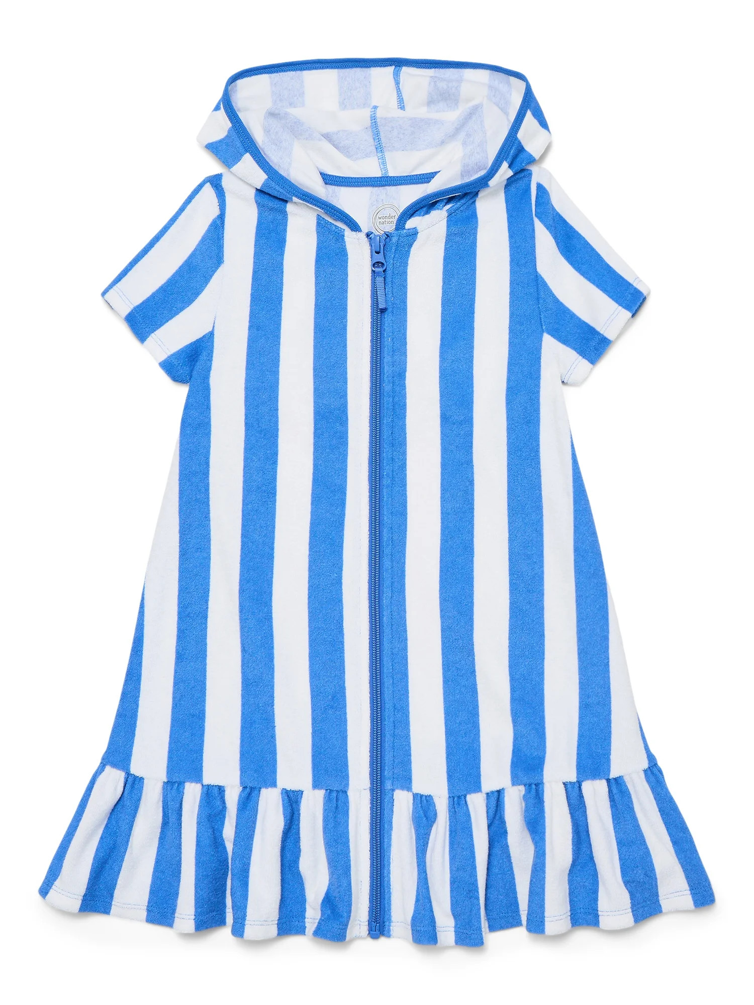 Wonder Nation Girls Terry Towel Swimsuit Coverup Dress with UPF 50+, Sizes 4-18 & Plus - Walmart.... | Walmart (US)