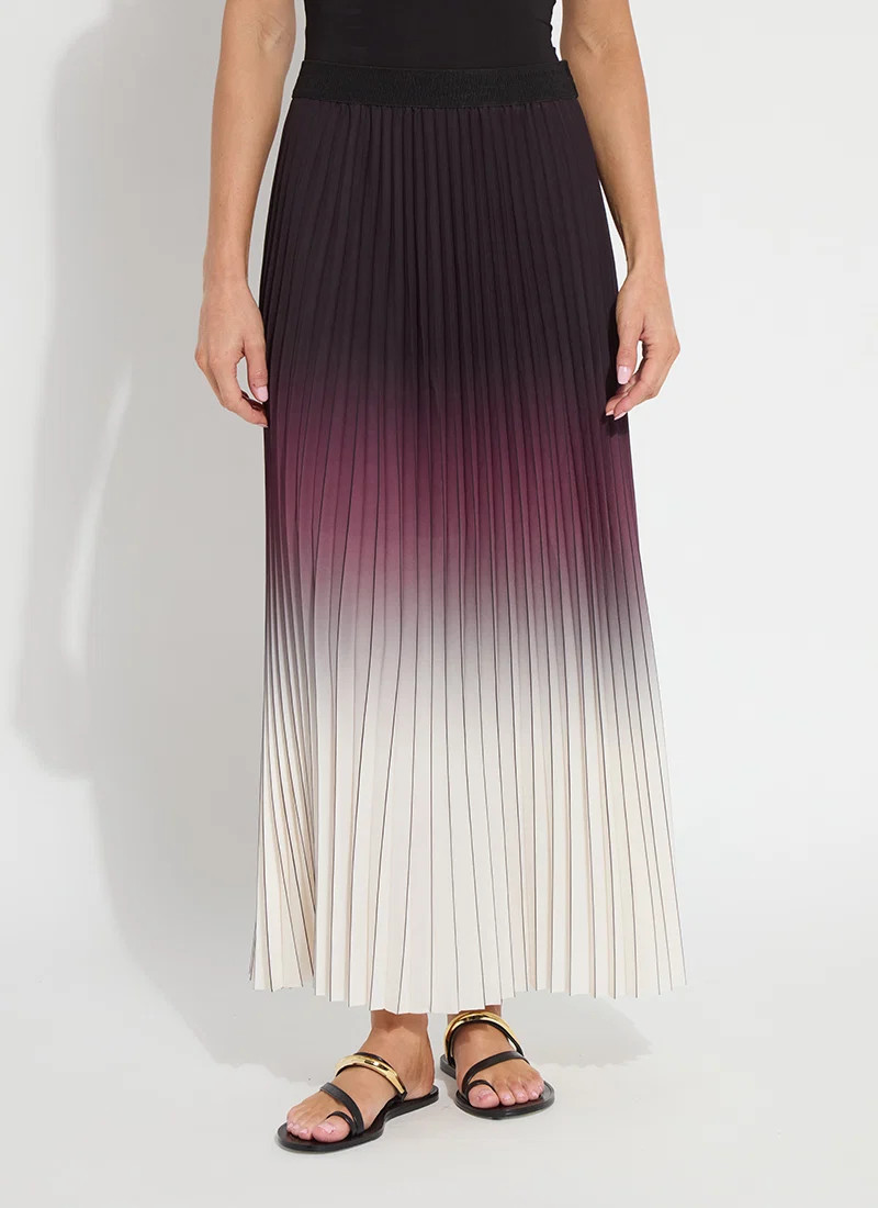 Fortunata Packable Pleated Chiffon Midi Skirt | Lysse NY