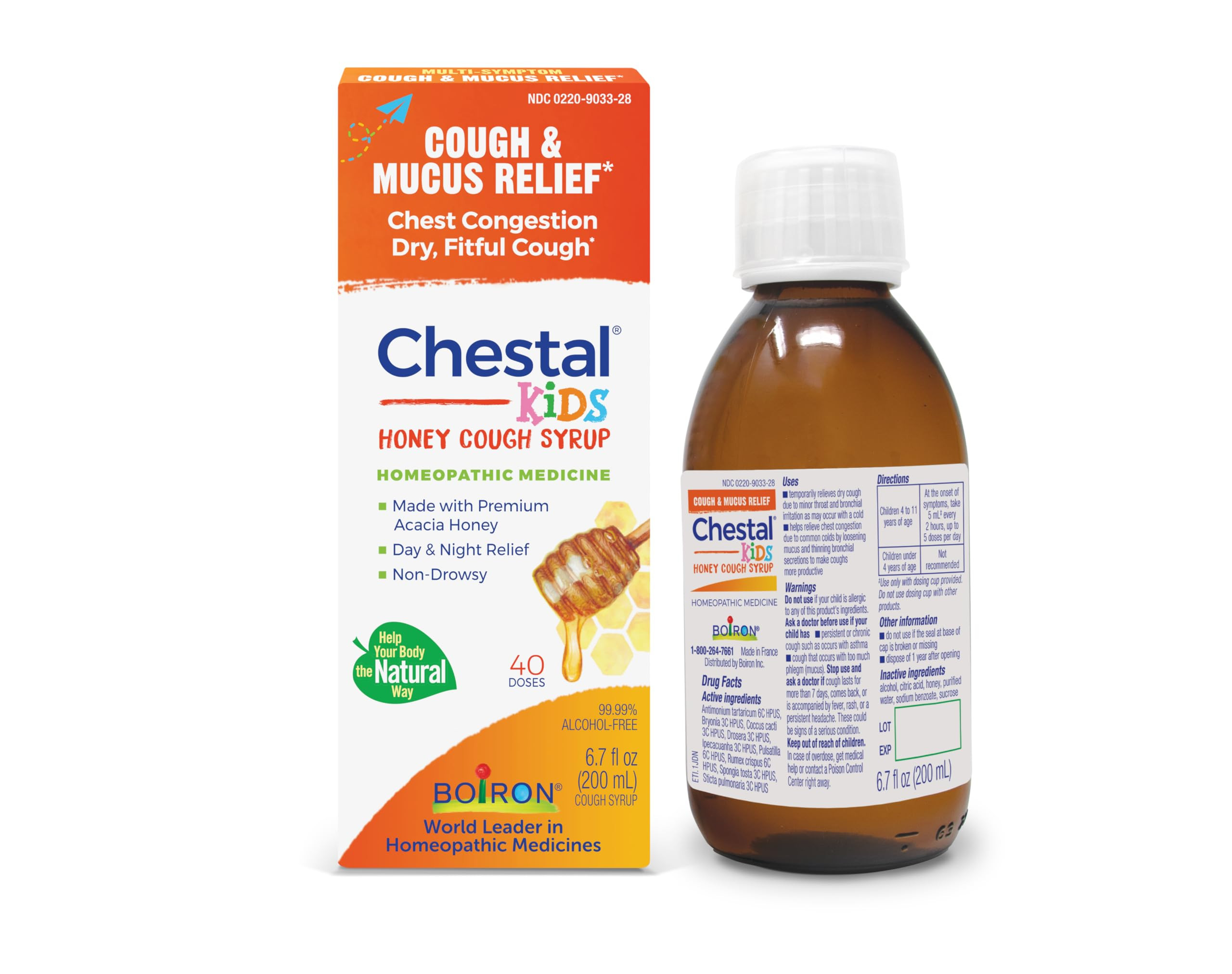 Boiron Chestal Honey Children's Cough Syrup for Nasal and Chest Congestion, Runny Nose, and Sore ... | Amazon (US)