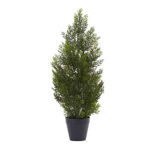 Nearly Natural Indoor and Outdoor 2 ft. Artificial Mini Cedar Pine Tree 5469 - The Home Depot | The Home Depot