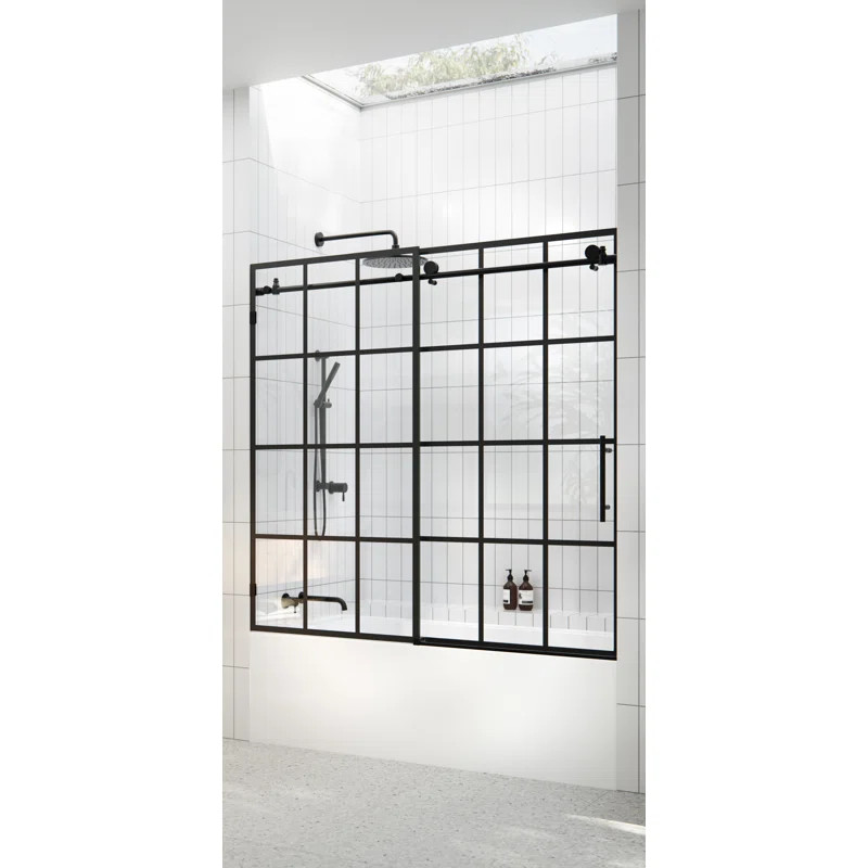 56" - 60" W x 60" H Frameless Shower Door | Wayfair North America