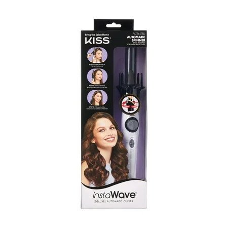 KISS Instawave Professional Ionic Ceramic Deluxe Automatic Hair Curler Black & White | Walmart (US)