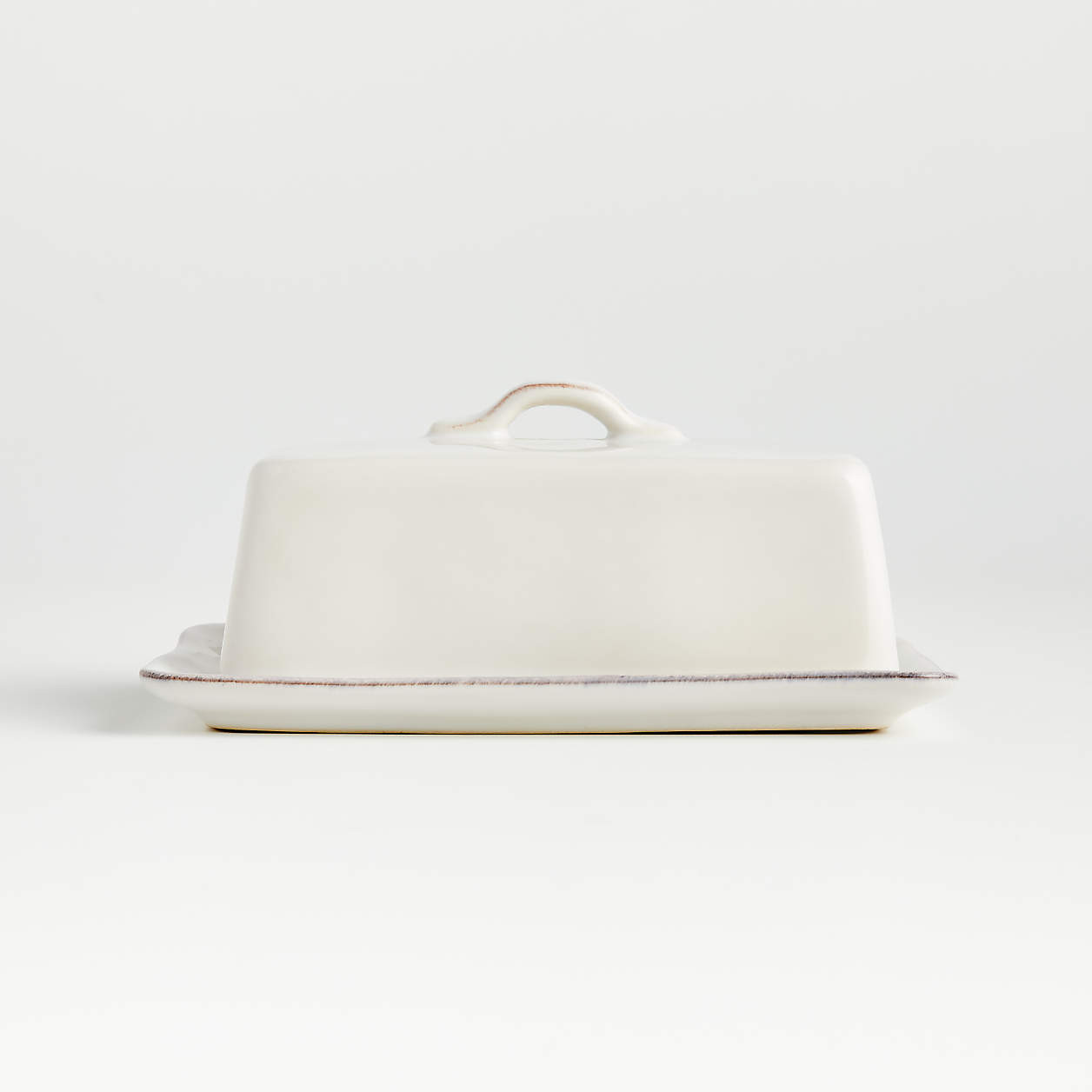 Marin White Covered Butter Dish + Reviews | Crate & Barrel | Crate & Barrel