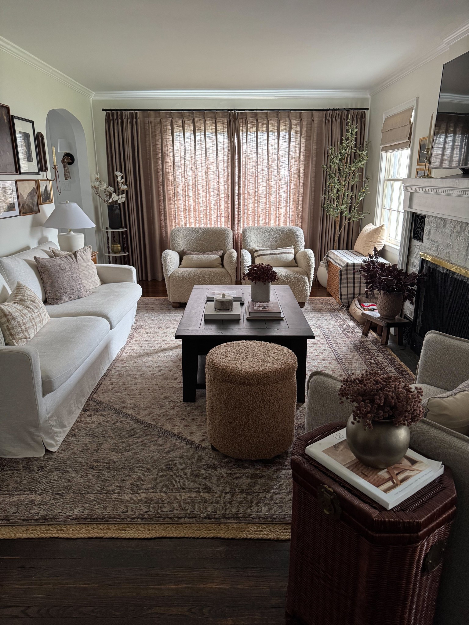 Living room furniture- coffee table was from fb marketplace, rug is from Joon Loloi

Sofa
Chairs
Curtains
Jute rug


#LTKHome #LTKSaleAlert