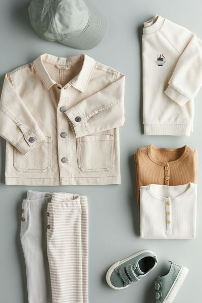 2-piece Terry Set - Cream/boat - Kids | H&M US | H&M (US + CA)