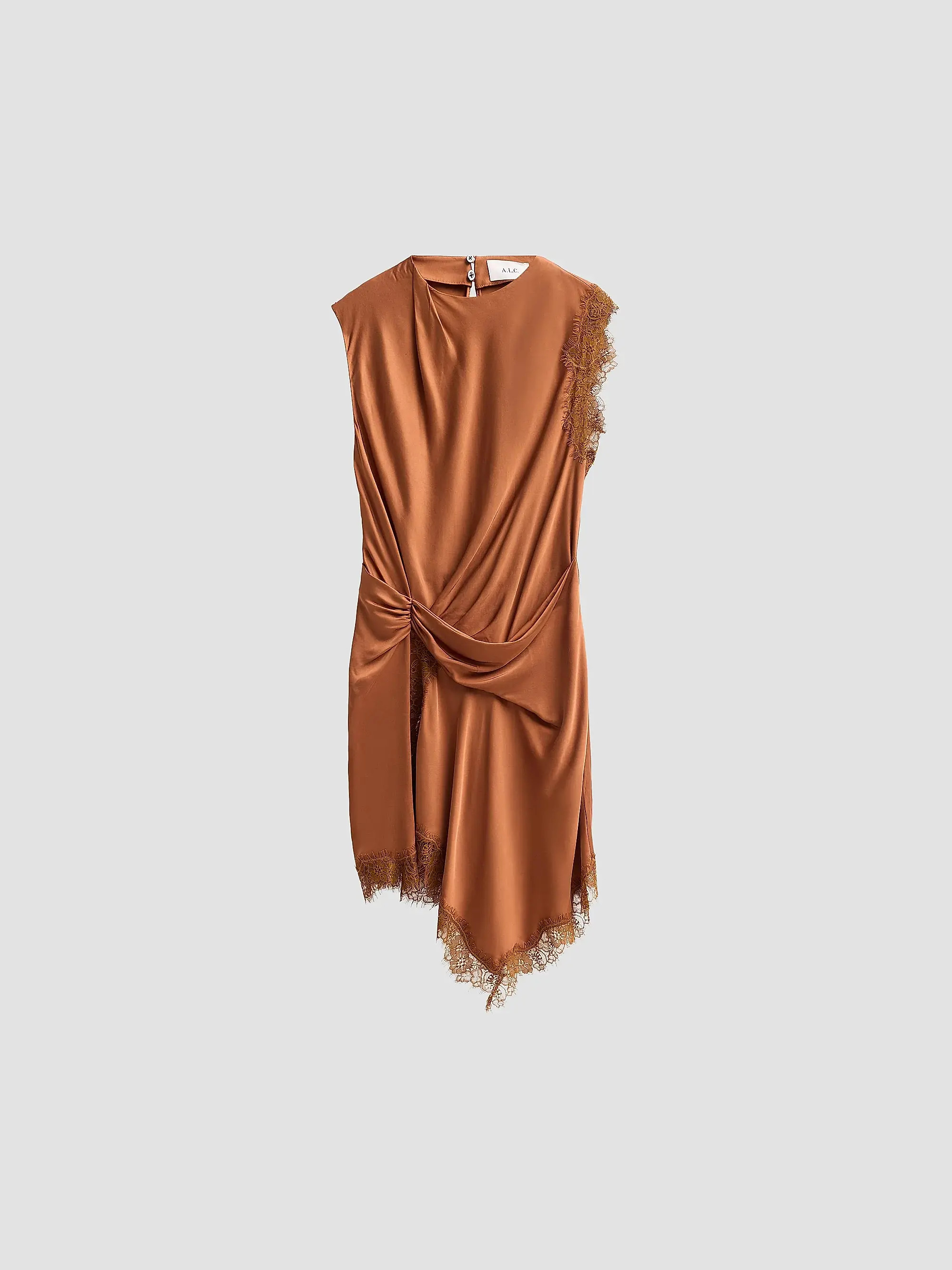 Dion Lace-Trim Satin Mini Dress | Saks Fifth Avenue