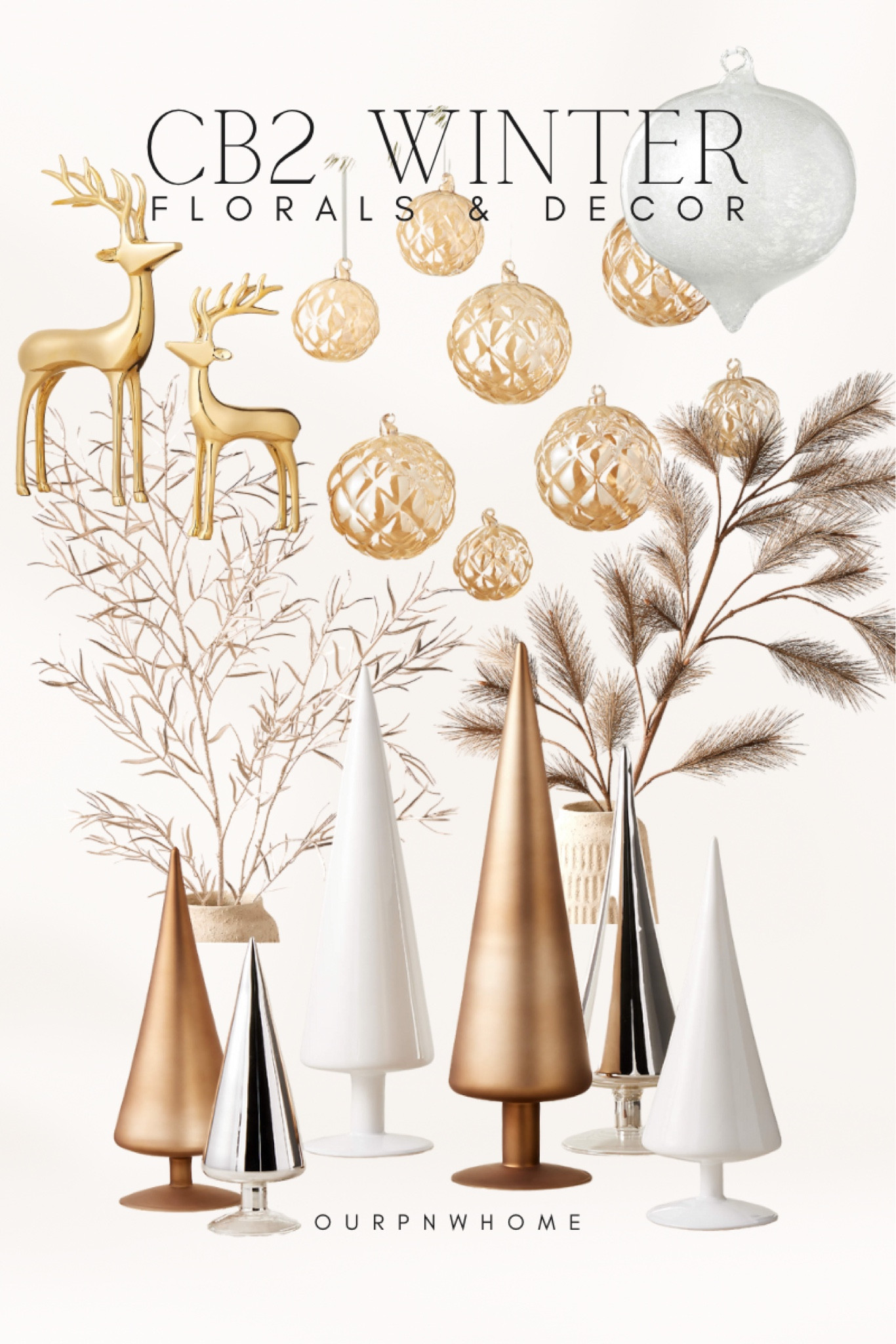 Winter florals & holiday decor from CB2! 

Metallic Christmas trees, gold florals, holiday stems, winter stems, gold reindeer, amber glass Christmas ornaments, Christmas decor, holiday decor

#LTKhome #LTKHoliday #LTKSeasonal