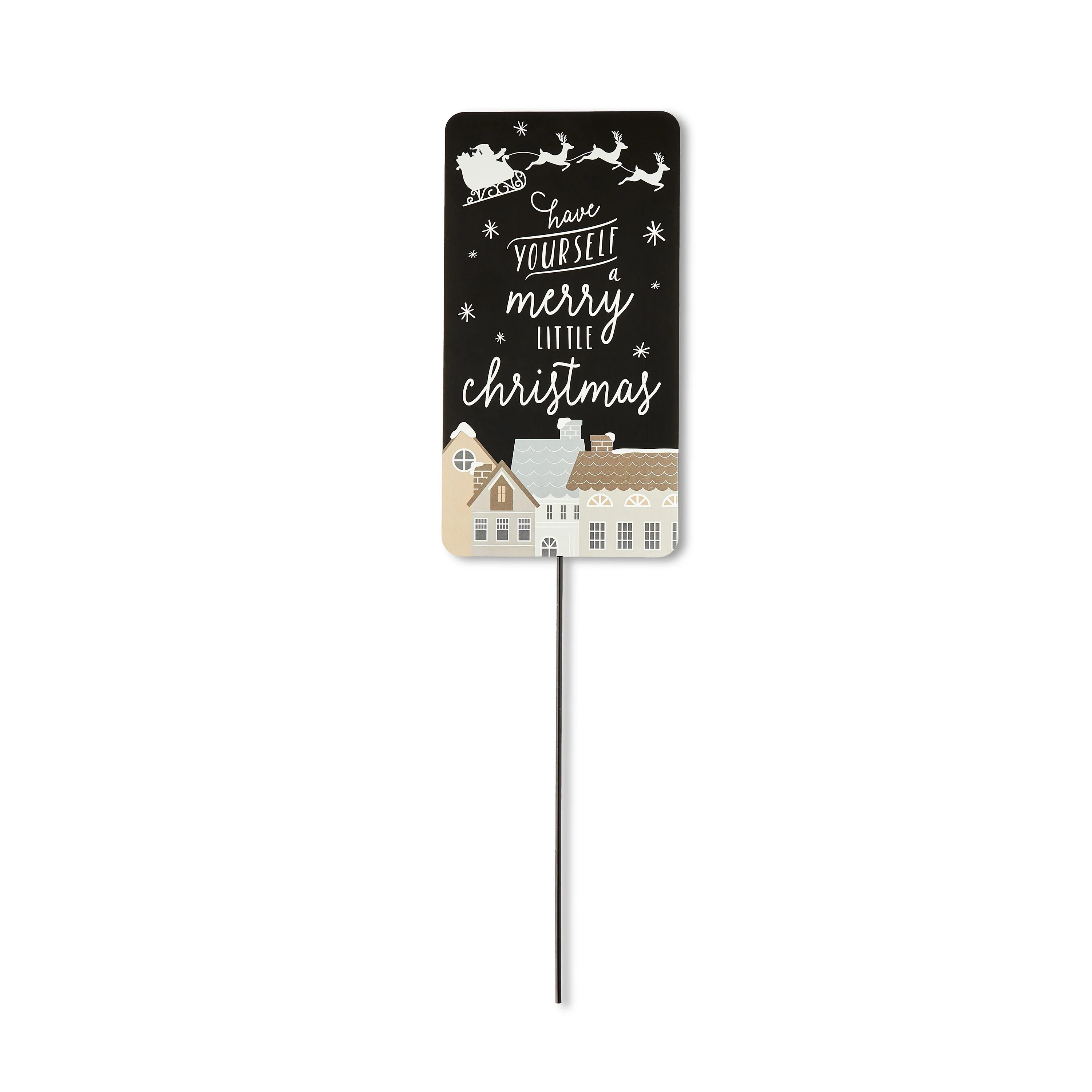 Black & White Merry Little Christmas Staked Sign, 17", by Holiday Time | Walmart (US)