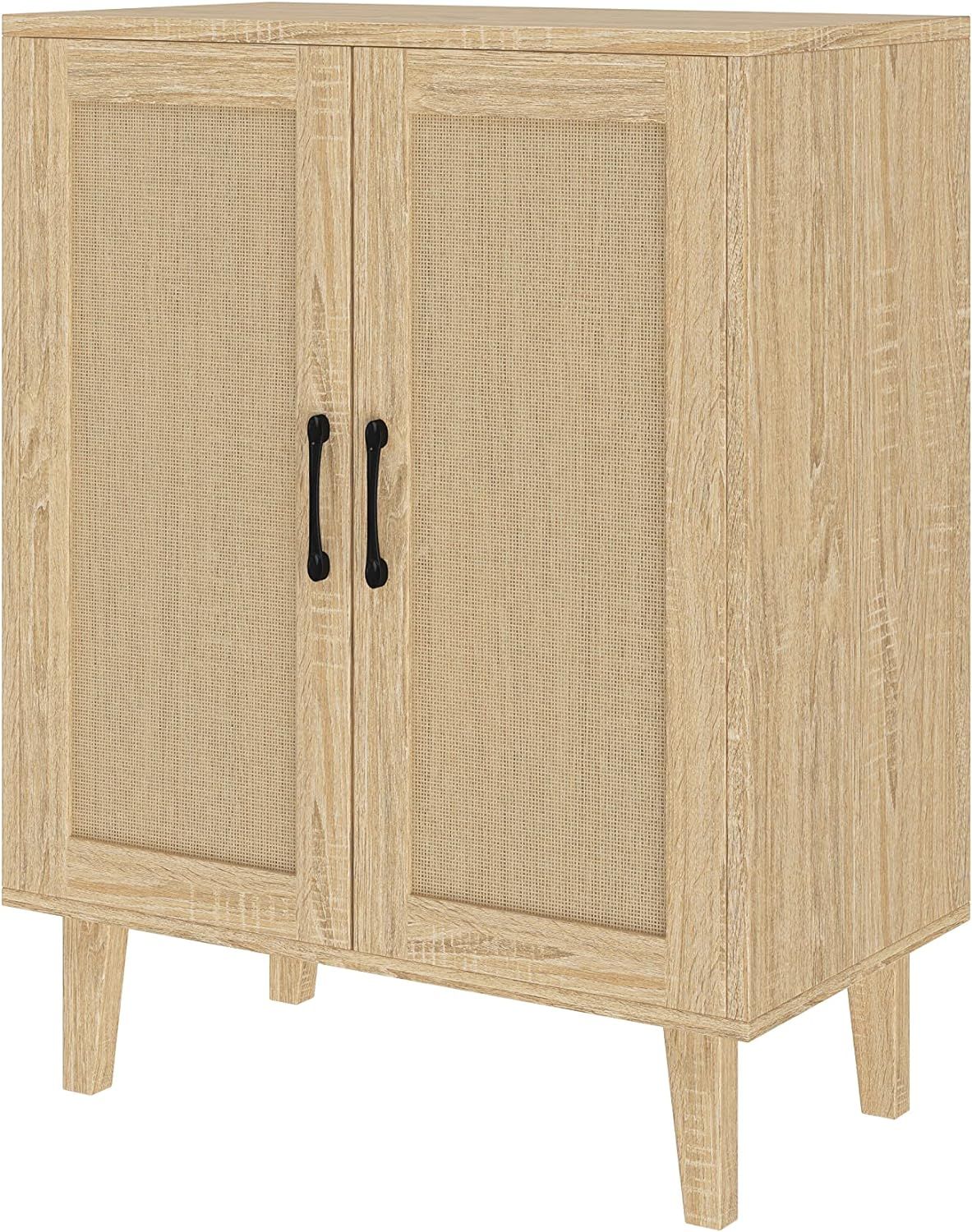 Panana Buffet Cabinet Sideboard with Rattan Decorated Doors Kitchen Storage Cupboard Accent Cabin... | Amazon (US)