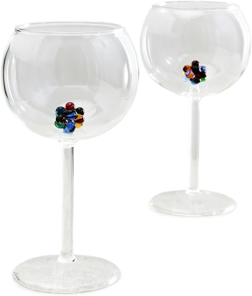 Women's Bloom Wine Glasses Set of 2 | Amazon (US)