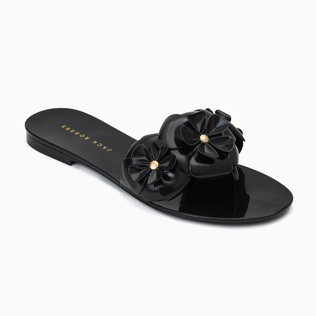 Amelia Flower Black Jelly Sandal | Jack Rogers