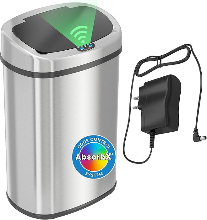 SensorCan 50 Liter / 13 Gallon Kitchen Trash Can with AC Adapter & Odor Filter – Motion Sensor ... | Amazon (US)